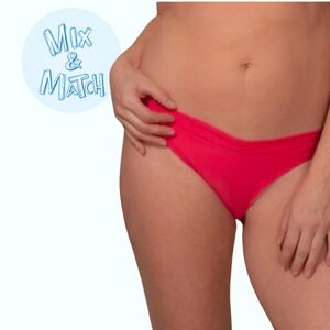 Byron Bay Swim Bottom - Claire V-Front Ruffled In Azalea Pink Size 8 NWT